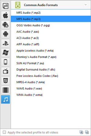 how to convert matched aac file to mp3