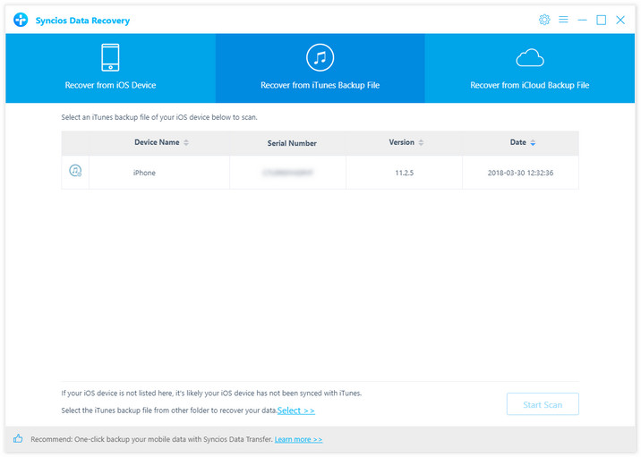 syncios data recovery view files