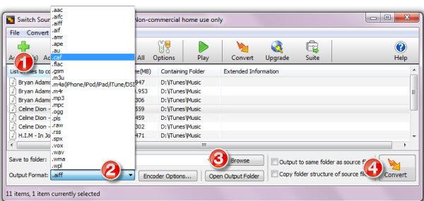 Switch Audio File Converter Freeware
