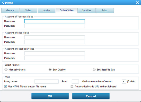 set up online video option