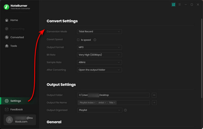 set MP3 as output format