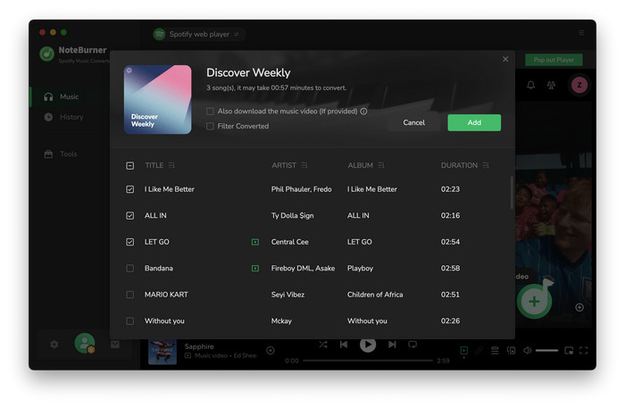add music
